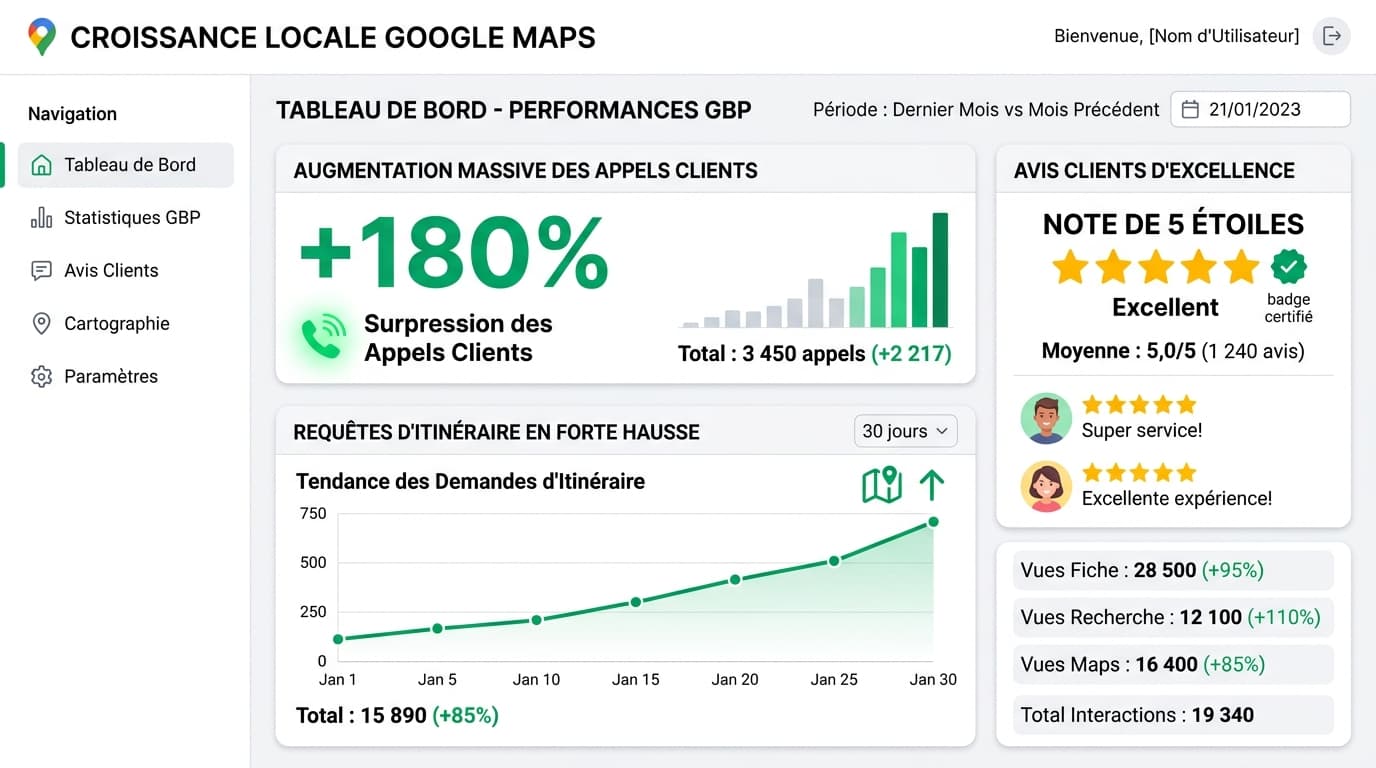 Statistiques Google Maps et croissance locale