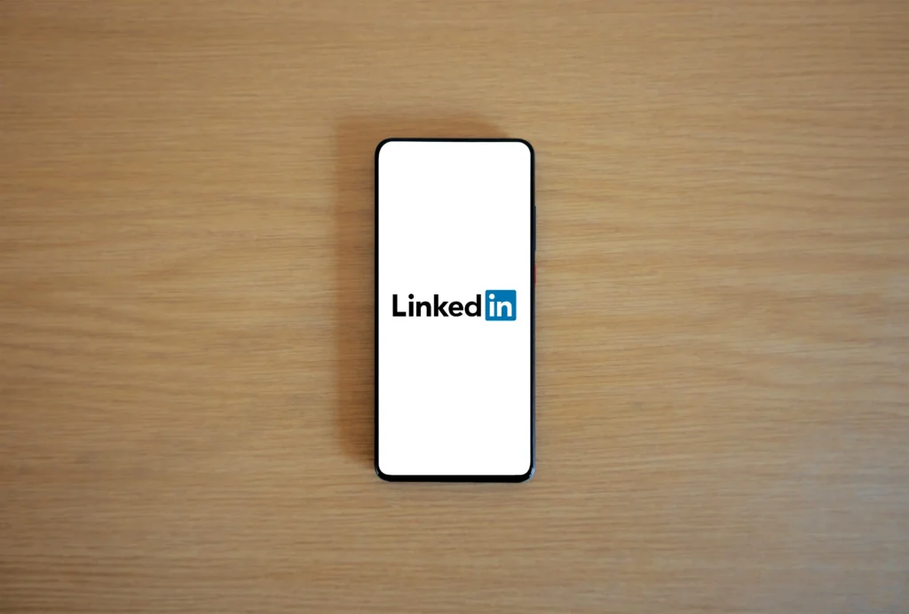 smartphone avec application LinkedIn ouverte - guides digitaux